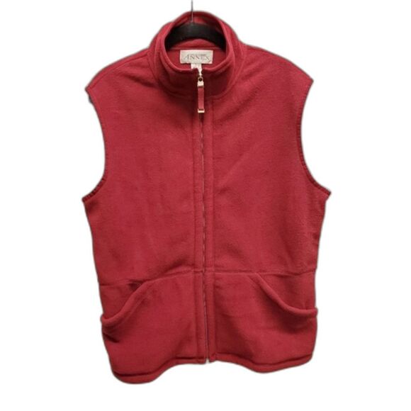 Casual Corner Annex Fleece Vest Deep Red Size L - Picture 1 of 4